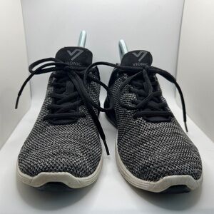 Vionic Adley 335 Gray & Black W/ Black Laces Running Shoes Fabric Women's Size 7